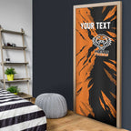 Personalized Wests Tigers Door Cover Dynamic Lightning Mascot Rugby Australia