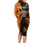 Personalized Wests Tigers Family Matching Long Sleeve Bodycon Dress and Hawaiian Shirt Dynamic Lightning Mascot Rugby Australia