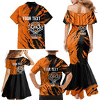 Personalized Wests Tigers Family Matching Mermaid Dress and Hawaiian Shirt Dynamic Lightning Mascot Rugby Australia