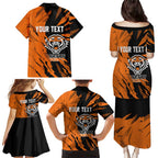Personalized Wests Tigers Family Matching Puletasi and Hawaiian Shirt Dynamic Lightning Mascot Rugby Australia