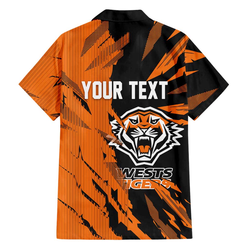 Personalized Wests Tigers Family Matching Puletasi and Hawaiian Shirt Dynamic Lightning Mascot Rugby Australia