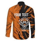 Personalized Wests Tigers Family Matching Short Sleeve Bodycon Dress and Hawaiian Shirt Dynamic Lightning Mascot Rugby Australia
