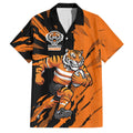 Personalized Wests Tigers Family Matching Summer Maxi Dress and Hawaiian Shirt Dynamic Lightning Mascot Rugby Australia