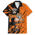 Personalized Wests Tigers Family Matching Summer Maxi Dress and Hawaiian Shirt Dynamic Lightning Mascot Rugby Australia