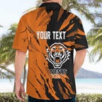 Personalized Wests Tigers Hawaiian Shirt Dynamic Lightning Mascot Rugby Australia