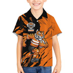 Personalized Wests Tigers Hawaiian Shirt Dynamic Lightning Mascot Rugby Australia