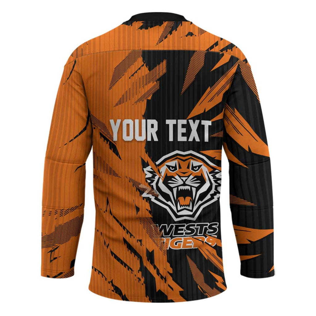 Personalized Wests Tigers Hockey Jersey Dynamic Lightning Mascot Rugby Australia
