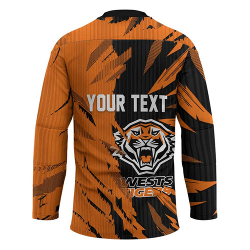 Personalized Wests Tigers Hockey Jersey Dynamic Lightning Mascot Rugby Australia