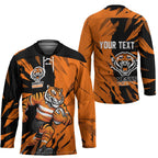 Personalized Wests Tigers Hockey Jersey Dynamic Lightning Mascot Rugby Australia