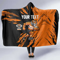 Personalized Wests Tigers Hooded Blanket Dynamic Lightning Mascot Rugby Australia