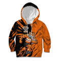 Personalized Wests Tigers Kid Hoodie Dynamic Lightning Mascot Rugby Australia