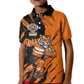 Personalized Wests Tigers Kid Polo Shirt Dynamic Lightning Mascot Rugby Australia