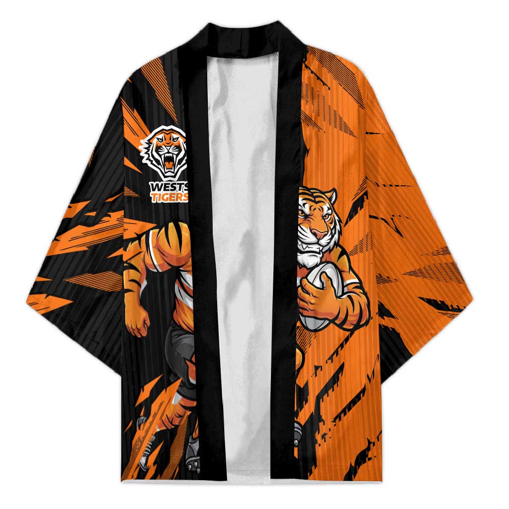 Personalized Wests Tigers Kimono Dynamic Lightning Mascot Rugby Australia