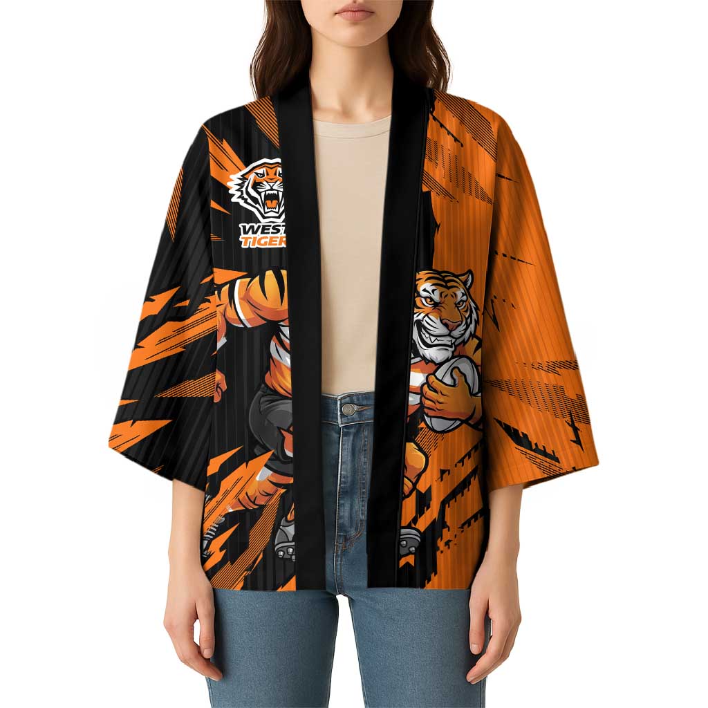 Personalized Wests Tigers Kimono Dynamic Lightning Mascot Rugby Australia