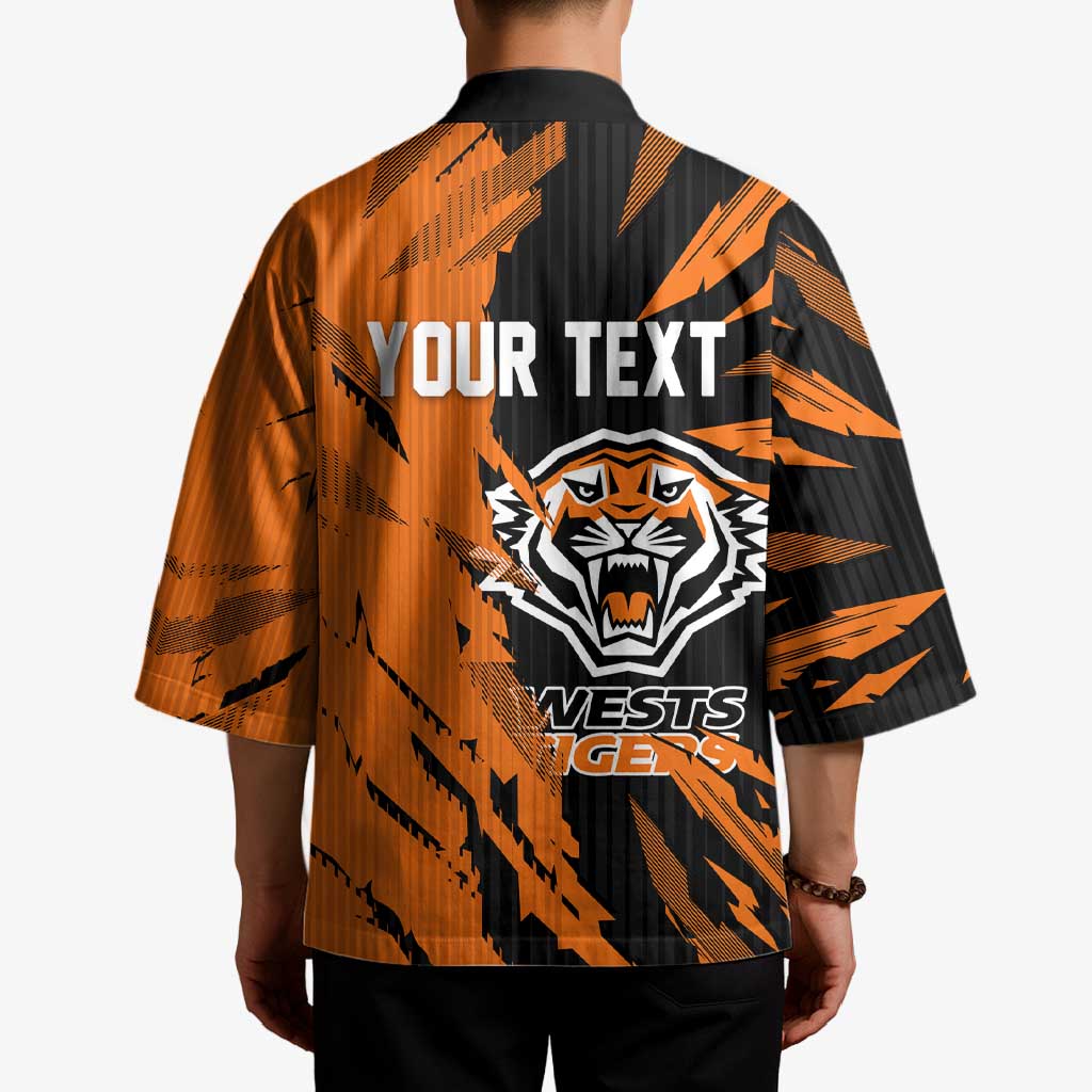 Personalized Wests Tigers Kimono Dynamic Lightning Mascot Rugby Australia