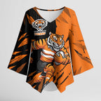Personalized Wests Tigers Kimono Sleeve Blouse Dynamic Lightning Mascot Rugby Australia