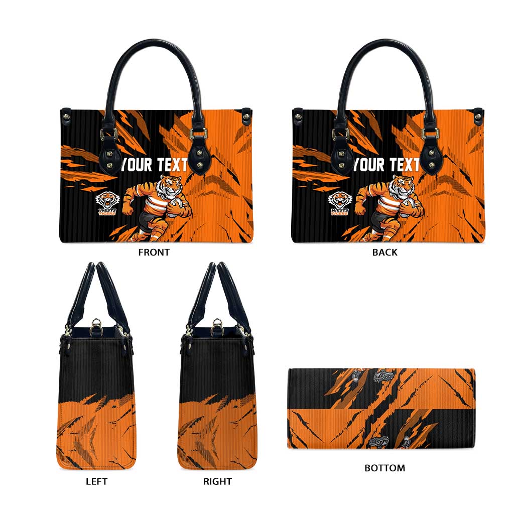Personalized Wests Tigers Leather Bag Dynamic Lightning Mascot Rugby Australia