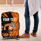 Personalized Wests Tigers Luggage Cover Dynamic Lightning Mascot Rugby Australia