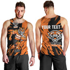 Personalized Wests Tigers Men Tank Top Dynamic Lightning Mascot Rugby Australia