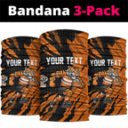 Personalized Wests Tigers Neck Gaiter Dynamic Lightning Mascot Rugby Australia