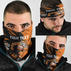 Personalized Wests Tigers Neck Gaiter Dynamic Lightning Mascot Rugby Australia