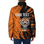 Personalized Wests Tigers Padded Jacket Dynamic Lightning Mascot Rugby Australia
