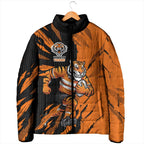 Personalized Wests Tigers Padded Jacket Dynamic Lightning Mascot Rugby Australia