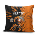 Personalized Wests Tigers Pillow Cover Dynamic Lightning Mascot Rugby Australia