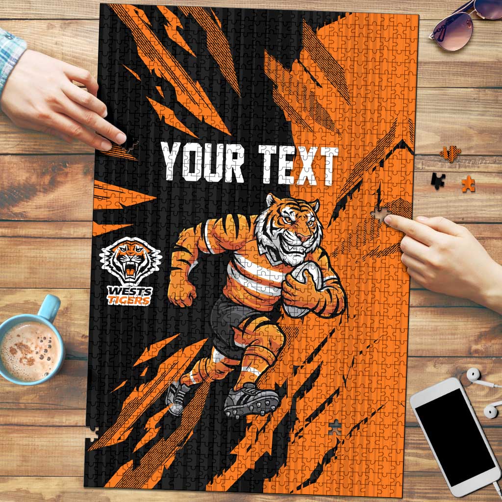 Personalized Wests Tigers Puzzle Dynamic Lightning Mascot Rugby Australia