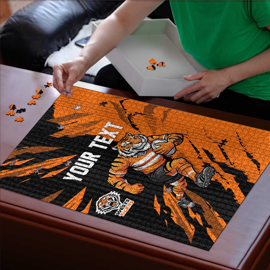 Personalized Wests Tigers Puzzle Dynamic Lightning Mascot Rugby Australia