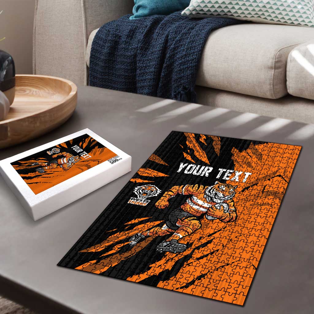Personalized Wests Tigers Puzzle Dynamic Lightning Mascot Rugby Australia