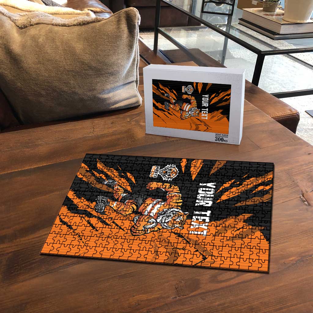 Personalized Wests Tigers Puzzle Dynamic Lightning Mascot Rugby Australia