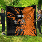 Personalized Wests Tigers Quilt Dynamic Lightning Mascot Rugby Australia