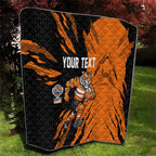 Personalized Wests Tigers Quilt Dynamic Lightning Mascot Rugby Australia