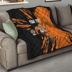 Personalized Wests Tigers Quilt Dynamic Lightning Mascot Rugby Australia