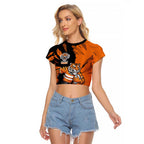 Personalized Wests Tigers Raglan Cropped T Shirt Dynamic Lightning Mascot Rugby Australia