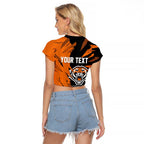 Personalized Wests Tigers Raglan Cropped T Shirt Dynamic Lightning Mascot Rugby Australia