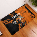 Personalized Wests Tigers Rubber Doormat Dynamic Lightning Mascot Rugby Australia
