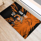 Personalized Wests Tigers Rubber Doormat Dynamic Lightning Mascot Rugby Australia