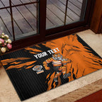 Personalized Wests Tigers Rubber Doormat Dynamic Lightning Mascot Rugby Australia