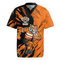 Personalized Wests Tigers Rugby Jersey Dynamic Lightning Mascot Rugby Australia