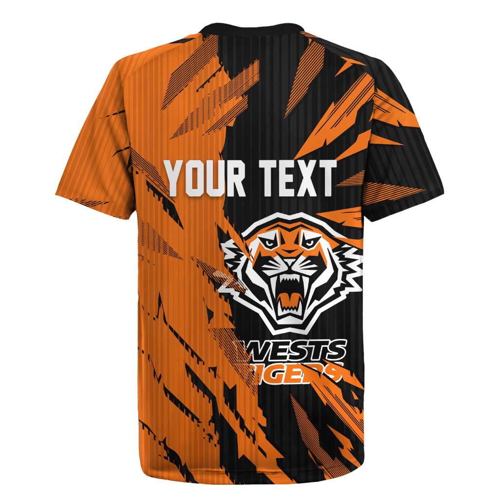Personalized Wests Tigers Rugby Jersey Dynamic Lightning Mascot Rugby Australia