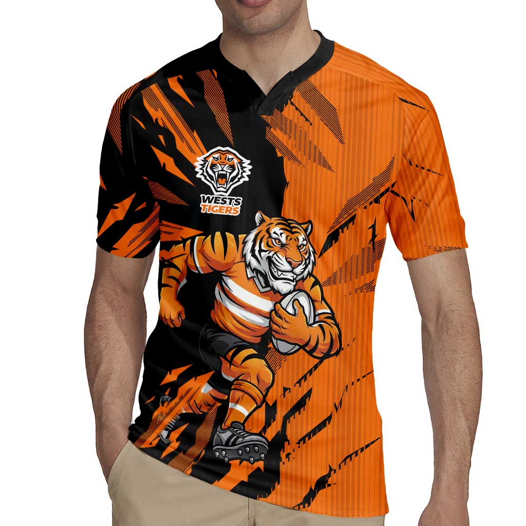 Personalized Wests Tigers Rugby Jersey Dynamic Lightning Mascot Rugby Australia