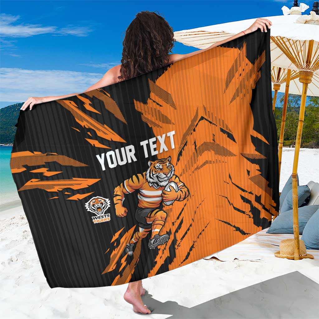 Personalized Wests Tigers Sarong Dynamic Lightning Mascot Rugby Australia