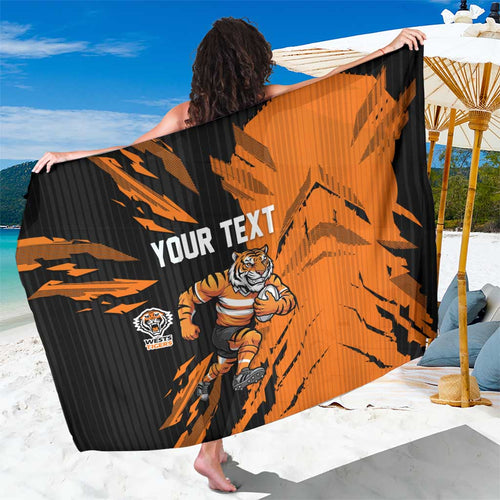 Personalized Wests Tigers Sarong Dynamic Lightning Mascot Rugby Australia
