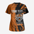 Personalized Wests Tigers Scrub Top Dynamic Lightning Mascot Rugby Australia