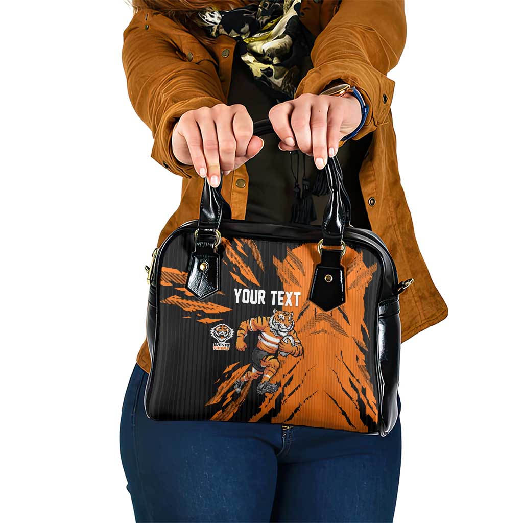 Personalized Wests Tigers Shoulder Handbag Dynamic Lightning Mascot Rugby Australia