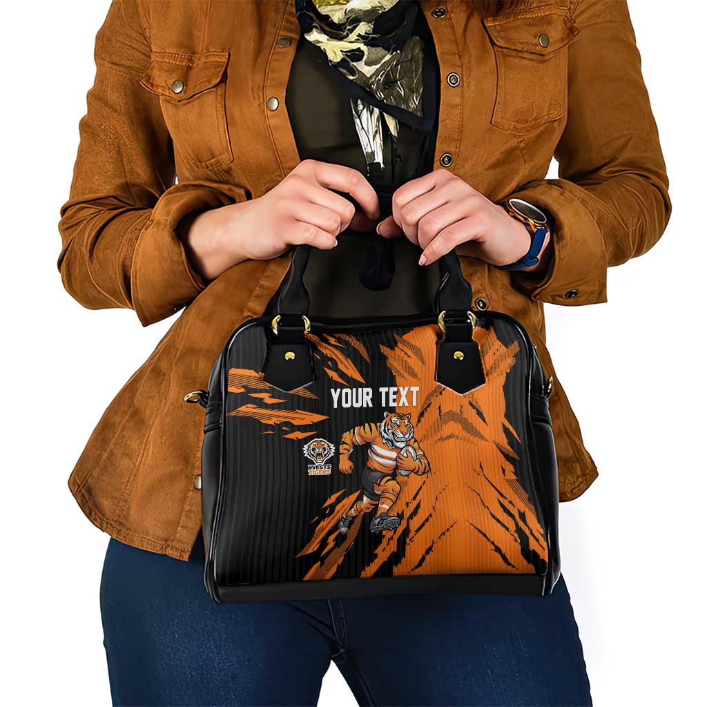 Personalized Wests Tigers Shoulder Handbag Dynamic Lightning Mascot Rugby Australia