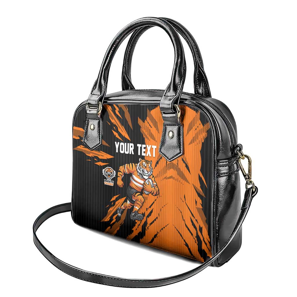 Personalized Wests Tigers Shoulder Handbag Dynamic Lightning Mascot Rugby Australia