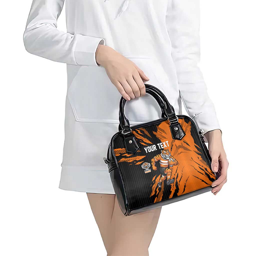 Personalized Wests Tigers Shoulder Handbag Dynamic Lightning Mascot Rugby Australia